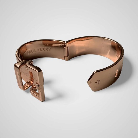 Mulberry Tillie Wide Rose Gold Metal Designer Belt Buckle Bracelet - Picture 3 of 4
